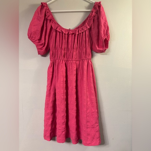 Pink Smocked Off-the-Shoulder Sundress - Picture 6 of 6